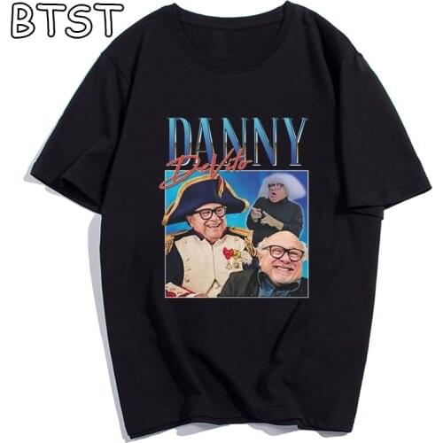 Danny DeVito Womens Men T-Shirts Fashion Female T-Shirts Summer Fashion Grunge Style Tops Short Sleeve Black Tee