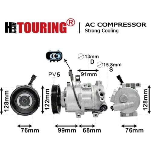 For Hyundai I40 CW VF 1.7 CRDi Diesel D4FD AC A/C Air Conditioning Compressor DVE13 977013Z000 97701-3Z000 5pk
