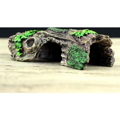 Mini 2 Size Resin Mountain View Fish Play Tree House Hole Cave Decor For Fish Tank Aquarium Ornament Decoration