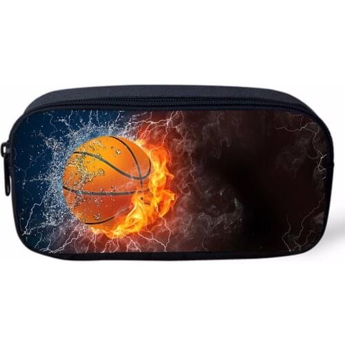 Men Cosmetic Cases Boys Balls Print Travel Toiletry Wash Makeup Storage Bags Students Pencil Bag School Office Supply Stationery