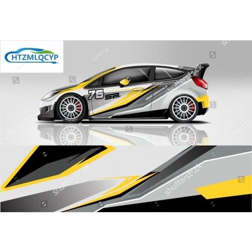 Hatchback car sticker FOR Golf 7 POLO Fit Focus Civic YARIS Abstract stripe racing kit designs vehicle race car rally sticker
