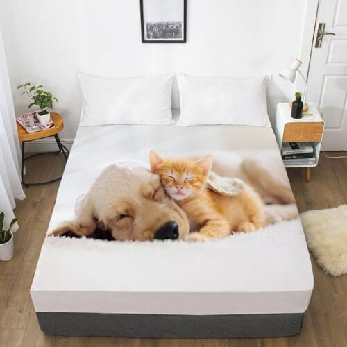 Luxury Elastic fitted sheet bed sheet With An Elastic Band Mattress Cover Customizable size Bed cover for home animal dog