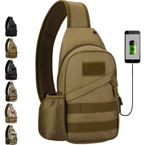 High Quality Nylon Men Chest Backpack Daypack Shoulder Bags Military Assualt Camouflage Water Kettle Bag Single Rucksack New