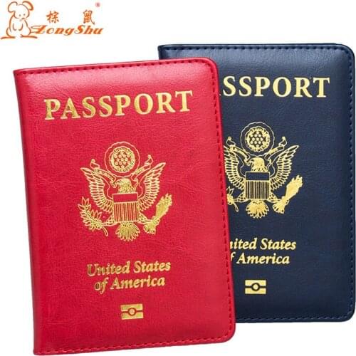 New Bronzing double-headed eagle PU Leather Travel Passport Holder fashion Passport Cover Credit Card ID Bag