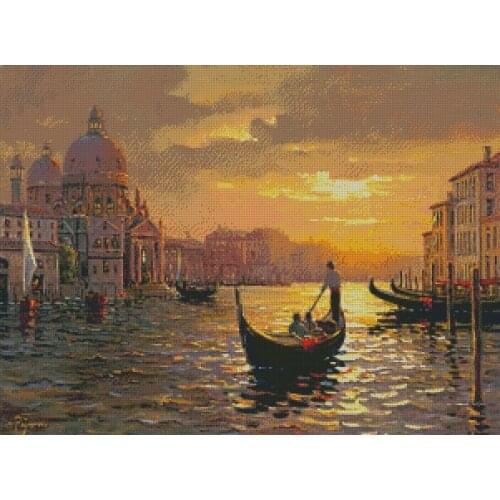 Top new Embroidery Counted Cross Stitch Kits Needlework - Crafts 14 ct DMC Color DIY Arts Handmade Decor sun boat