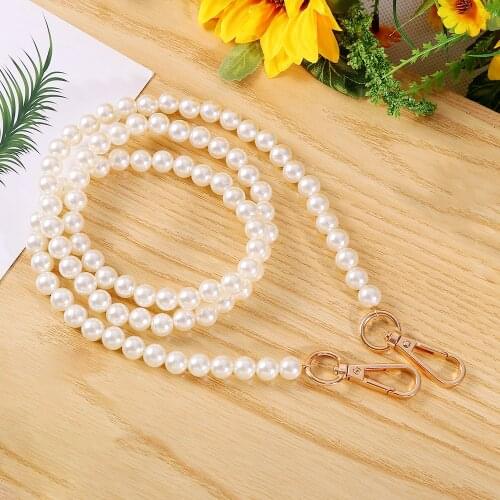 New Pearl Beads Chian Bag Strap Fashion Women Shoulder Handbag Chain Cute Ladies Handbag Replacement Pearl Chain Accessories