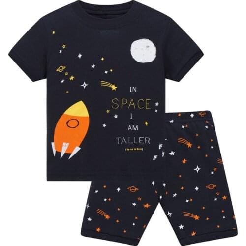 Wholesale 2pcs/lot 2021 Summer Kids Baby Boys Sleepwear short Sleeve Cotton Pajamas PJS Children Pijamas Set