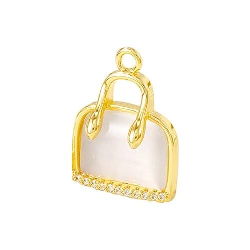 Factory wholesale Gold Color Brass Handbag Charms Pendants Necklace Bracelet Earring Diy Jewelry Making Supplies Accessories