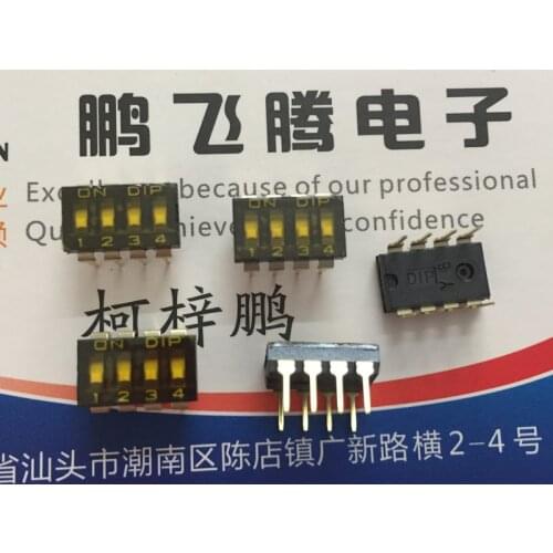 Original new 100% NDIR-04H-T-V dial switch 4-bit piano keyed flat dial DIP 2.54MM spacing