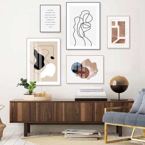 Scandinavia Abstract Geometric Figure Line Posters Prints Minimalist Canvas Painting Wall Art Pictures for Living Room Decor
