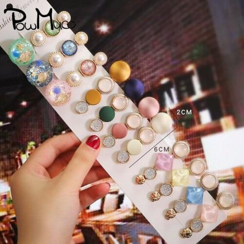 Powmuco Macaroon Candy Color Pearl Barrette Colorful Bangs Hairpin Women Headwear Accessories Hairstyle Design Styling Tools