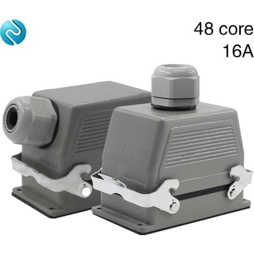 Rectangular heavy-duty connector HE-048-1 core industrial waterproof aviation socket 16A