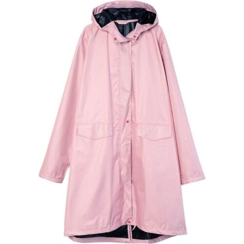 Pink Long Raincoat Women Jacket Hiking Travel Yellow Blocking Sunscreen Rain Coat Waterproof Rain Poncho Windbreaker Impermeable