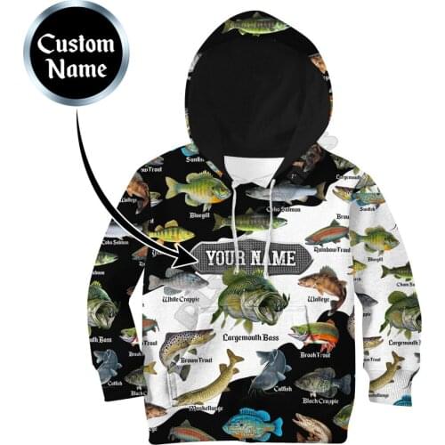 Fishing Season Customize Your Name 3D Printed Hoodies Kids Pullover Sweatshirt Tracksuit T Shirts Boy For Girl Funny Apparel