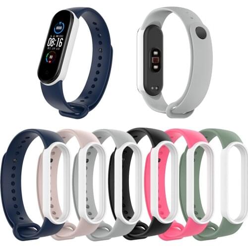 Silicone Wristband Bracelet Replacement Band Watch Band Exterior Decoration Parts Universal Watch Strap for Xiaomi 5