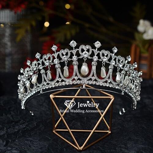 CC Tiara Crown Headband Wedding Hair Accessories for Bride Tassel Pearl Design Forest Style Party Jewelry Headwear Gifts HG784