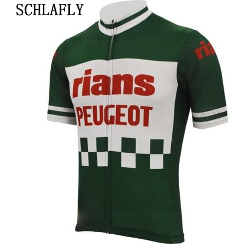 Retro rians cycling jerseys summer short sleeve green bike wear jersey road jersey cycling clothing schlafly cycling top