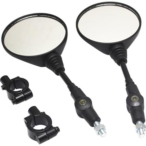 Universal Motorcycle Adjustable Rearview Side Mirrors for 22mm Handlebar With Mount Clamp