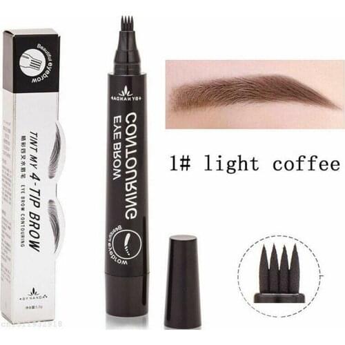 Fork Tip Eyebrow Tattoo Pen Waterproof Brow Microblading Makeup Pencil Eye Brow Pens Long Lasting Natural 5 Colors