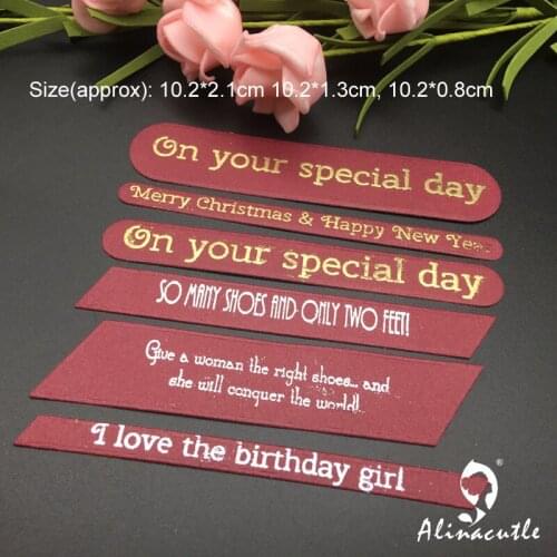 Die Cut Metal Cutting 6pc Banner Tag Set Scrapbooking Album Papercraft Handmade Card Stencil Cutter Punch Die Alinacutle