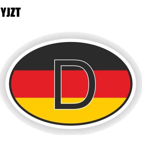 YJZT 12.5CM*8.5CM Personality Car Sticker Funny German Country Code Decal PVC 6-0198