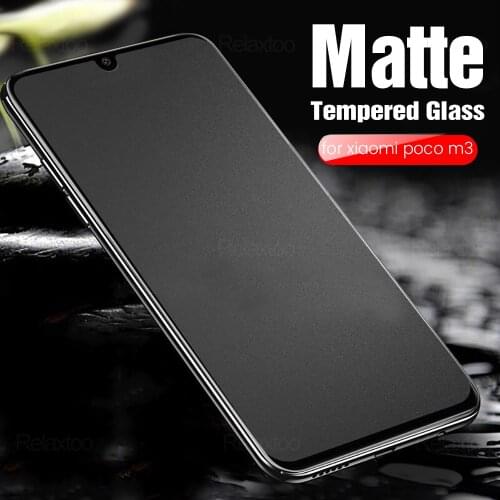 Frosted protective glass for xiaomi poco m3 matte screen protectors on poxo poko pocophone m 3 pocom3 pocophonem3 safty glasses