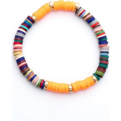 Wholesale 2021 Rainbow Women Bracelet Za Clay Elegant Classic Charm Bracelet Streetwear Hand Chain Wedding Jewelry Accessories