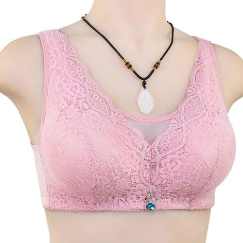 Women bra beauty back ladies underwear no steel ring medium-thick bra gathered adjustable comfortable and sexy lace bra
