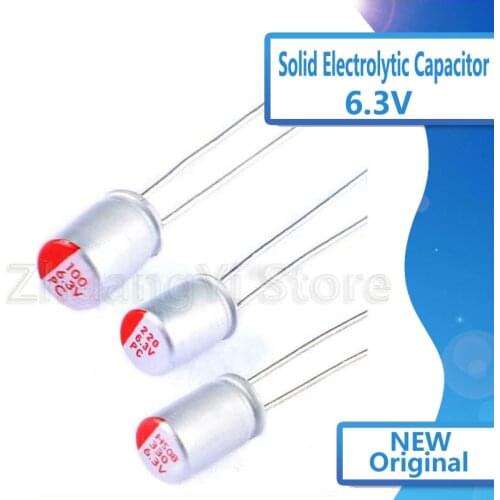 10 PCs/Lot Dip Solid Electrolytic Capacitor 6.3V 100uF 220uF 330uF 470uf 560 820 1000uf