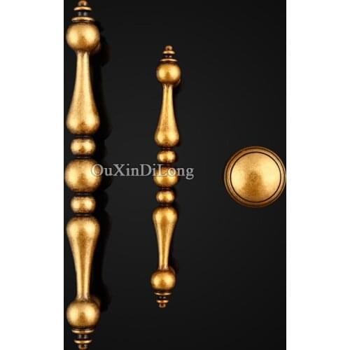 High Quality 10PCS Pure Brass Furniture Handles European Antique Drawer Wardrobe Cupboard Cabinet Kitchen Pull Handles & Knobs