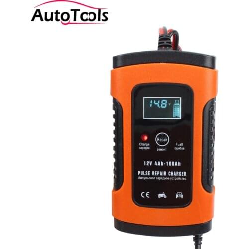12V 6A auto car portable battery Charger with LCD screen for car/motorcycle Lead Acid pulse repairt tool car accessories