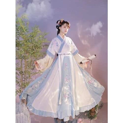 2021 chinese traditional hanfu wei jin dynasty vintage hanfu fairy princess cosplay costume embroidery hanfu folk dance costume