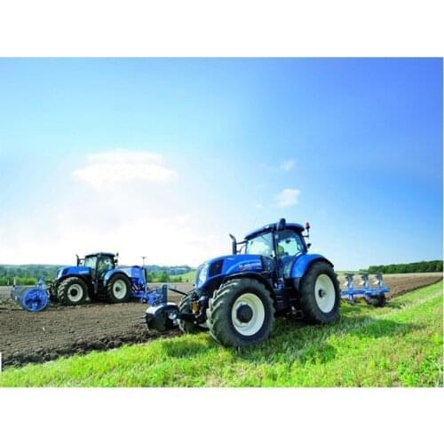 5D Diy Diamond Painting Cross Stitch Farm Tractor Embroidery Full Square round Drill Mosaic Sale Idyllic Wall StickersZP-2810