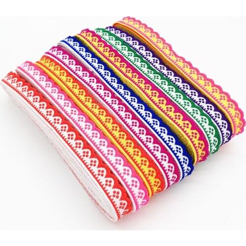 6M/Lot Width 1.1CM Embroidery Lace Ribbon Boho Lace Trim DIY Clothes Bag Accessories Embroidered Fabric Custom