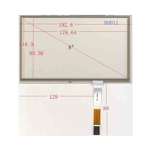 80011 New 8 inche 16:9 standard universal touch screen 192.8*116.9 mm 193*117 mm