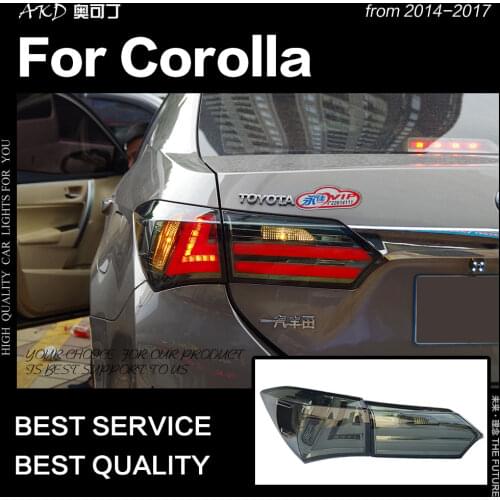 AKD Car Styling for Toyota Corolla Tail Lights 2014-2017 New Altis LED Tail Lamp LED DRL Signal Brake Reverse auto Accessories