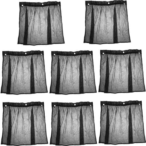 Car Side Window Curtain Mesh Sun Shade Black 8 Pcs