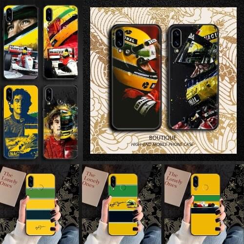 Racing Ayrton Senna Phone case For Huawei Honor 6 7 8 9 10 10i 20 A C X Lite Pro Play black painting coque 3D shell silicone
