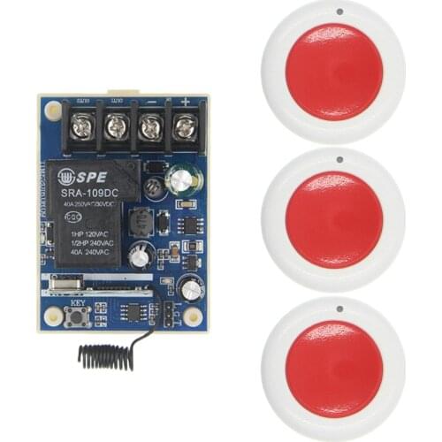 Roundness DC 12V 24V 36V 48V 30A 1 CH 1CH RF Wireless Remote Control Switch System Receiver+Transmitter, 315 433 MHz,Toggle