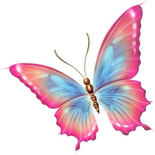 DecalsMe Beautiful Cartoons butterfly Car Stickers UV printed PVC Motorcycle Decals Styling Accessories Automobiles 12*12.07cm