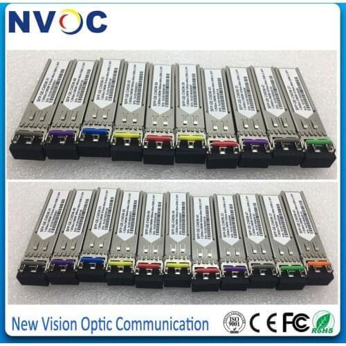 Dual LC 18 Wavelengths 1.25G 1270nm-1610nm 40KM Dual Fiber LC CWDM SFP Transceiver Module with DOM Function