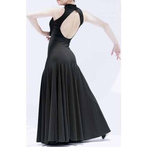 Customized Ballroom Dance Dress For Women Sexy Practice Wear Black Waltz Dance Dresses Stage Costume Designer Clothes JL1208