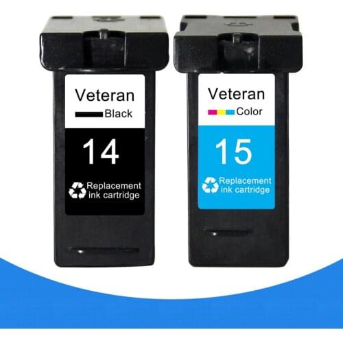 Veteran Cartridge LM14 LM15 Comptatible for Lexmark 14 15 Black Ink Cartridge for Lexmark Z2300 Z2320 X2650 X2600 X2670 Printer