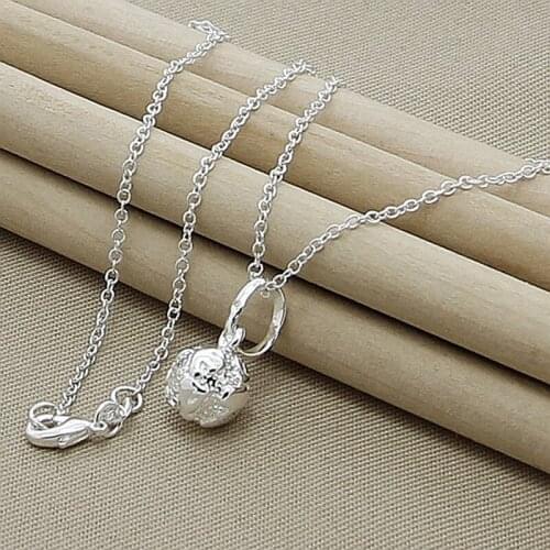 Classic Jewelry Silver 925 Necklace Fashion Earth Round Pendant Necklace For Women Men Christmas Gift
