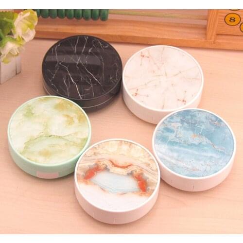 Cute Marble Stripe Contact Lens Case Travel Glasses Lenses Box For Unisex Eyes Care Kit Holder Container Support Gift Beautiful