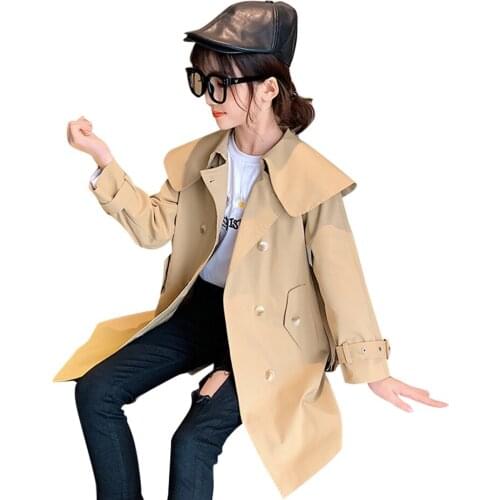 Girls Coat Jacket 2021 Coat For Girls Solid Color Coat Kids Casual Style Childrens Clothes 6 8 10 12 14