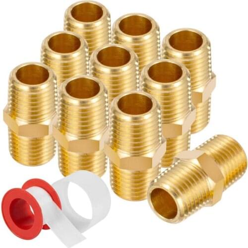 The Brass Pipe Hex Nipple Fitting 1/4" Male NPT Air Fuel