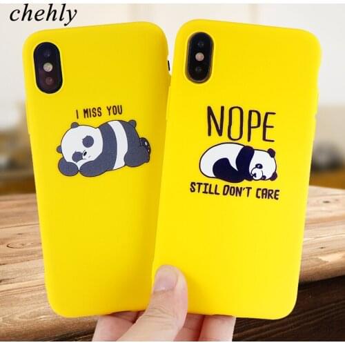 Fashion Phone Case for iPhone 6s 7 8 11 Plus Pro X XS Max XR Cute Lazy Panda Cases Soft Silicone Fitted TPU Accessories Covers