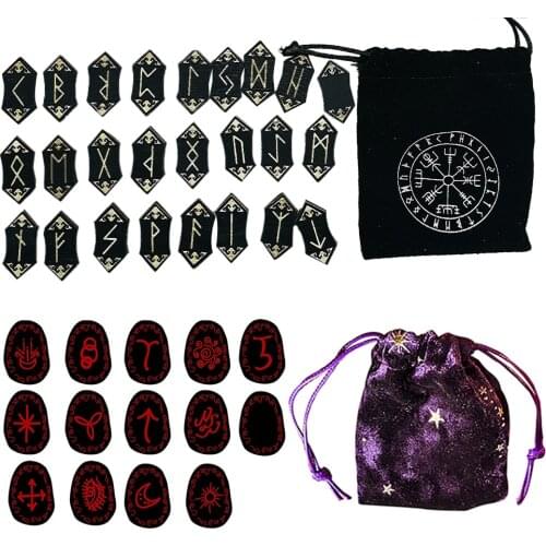 Nordic Rune Card Set Rune Stones Cards Handmade Woodcut Rune Game Card Set With Storage Bag For Desk Game Family Gathering