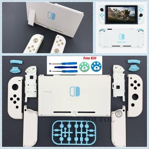 2021 New for Nintend Switch Console Replacement Housing Shell Cover for Switch Back Faceplate Case with Full Set JoyCons Buttons